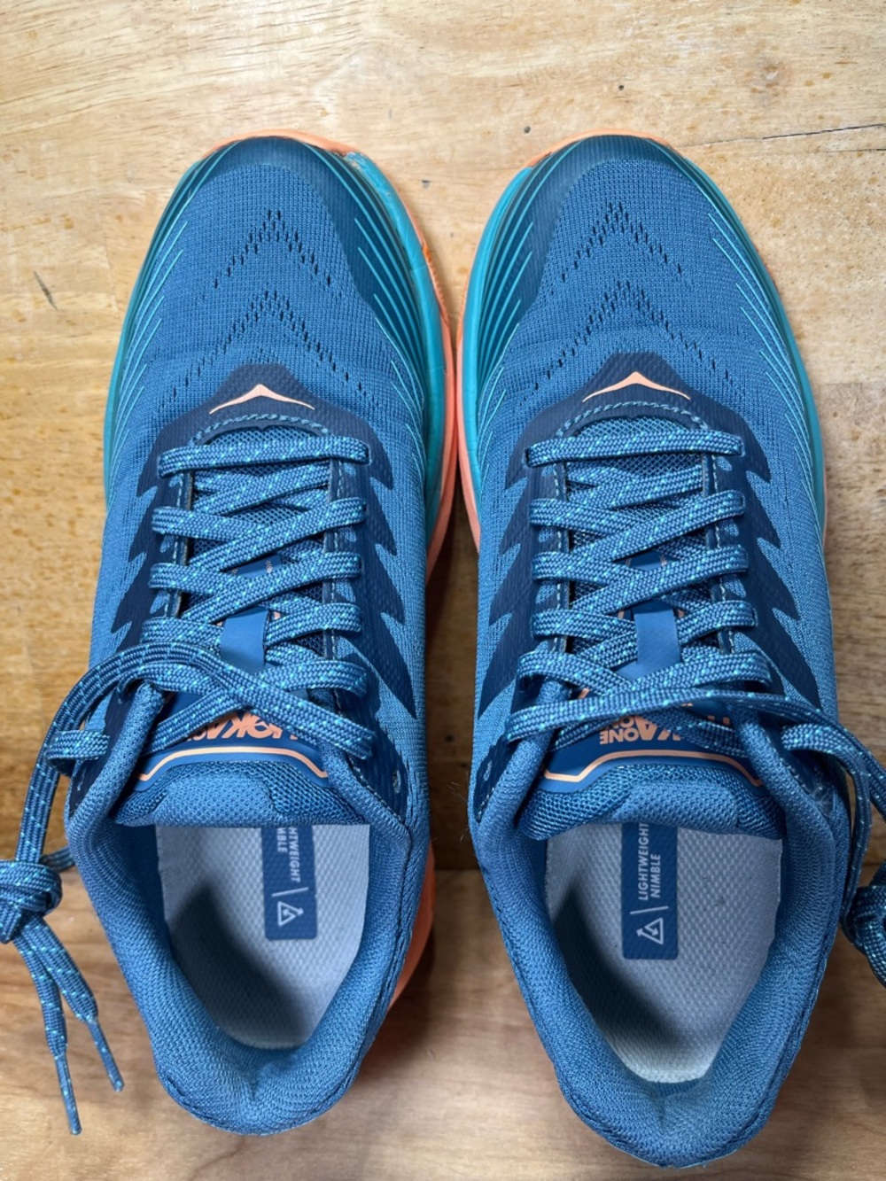 Hoka One One Torrent 2 Womens Size 6.5 Trail Running Shoes Real Teal Cantaloupe - Picture 7 of 11
